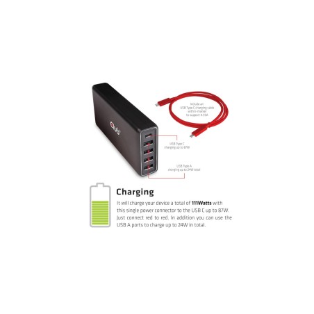 Club 3D CAC-1903EU 111W Power Supply Adapter - High Efficiency, Reliable Performance for Your Devices!
